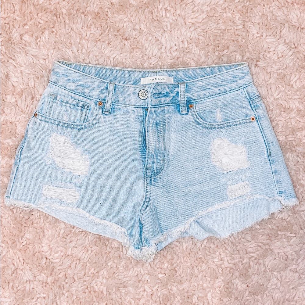 PacSun High-Rise Festival Light Blue Jean Shorts, size 24